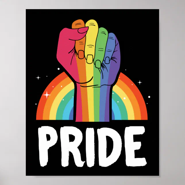 LGBT Gay Pride Month Pride Rainbow Fist Poster | Zazzle