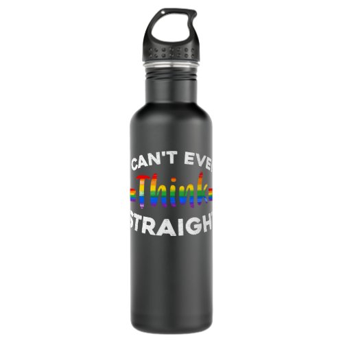 LGBT Gay Pride Month Rainbow I cant even think str Stainless Steel Water Bottle