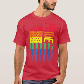LGBT Gay Pride Month Rainbow USA Flag T-Shirt