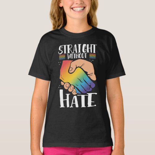 LGBT Gay Pride Month  Straight Without Hate T_Shirt