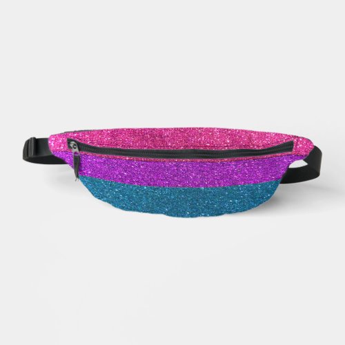 LGBT Gay Pride Pink and Blue Glitter Glam Luxury Fanny Pack
