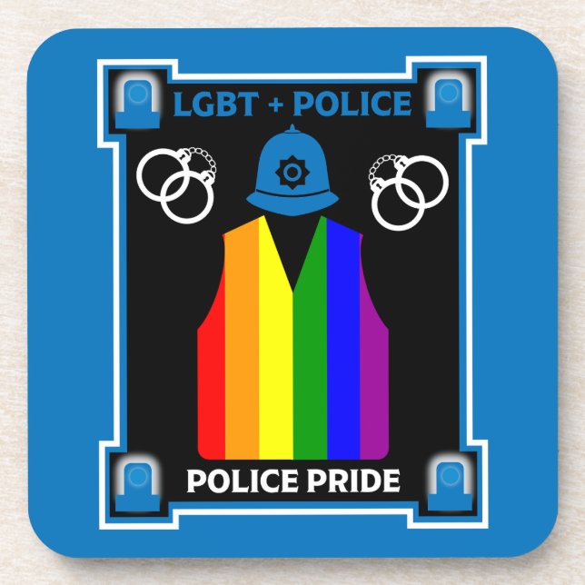  LGBT+ Gay Pride Police Beverage Coaster (Front)