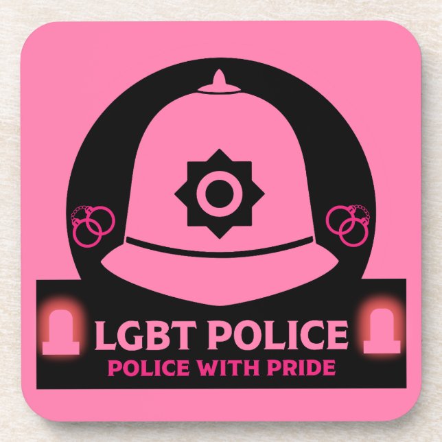  LGBT+ Gay Pride Police Beverage Coaster (Front)