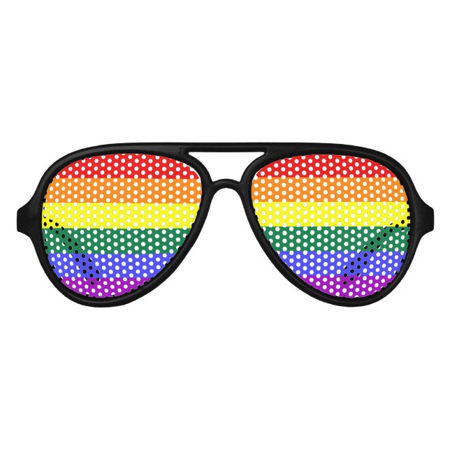 LGBT Gay Pride Rainbow Aviator Sunglasses (Front)