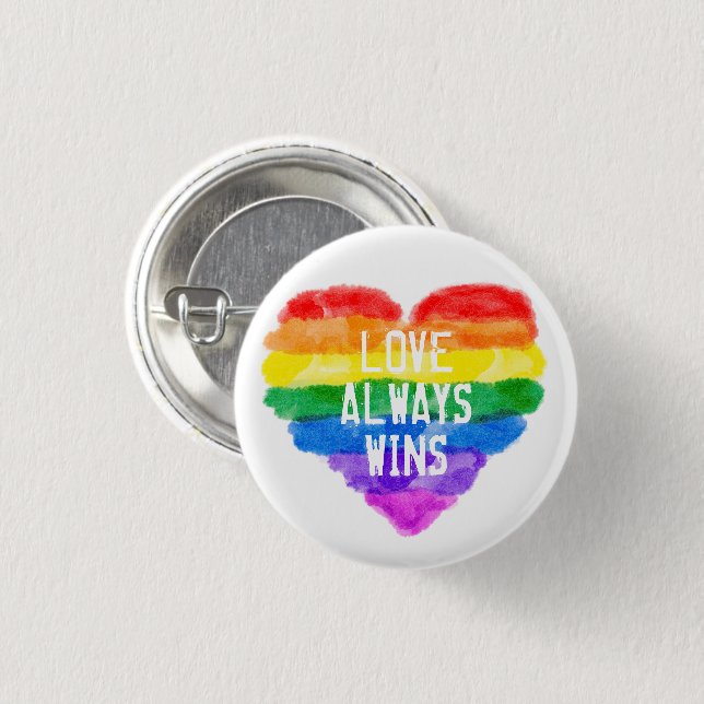 LGBT Gay Pride Rainbow Button (Front & Back)