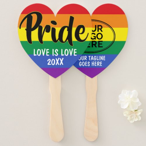 LGBT Gay Pride Rainbow Custom Logo Hand Fan