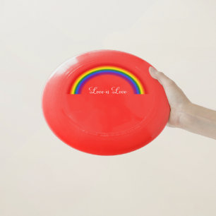 LGBT Gay Pride Rainbow Custom Text Love is Love Wham-O Frisbee
