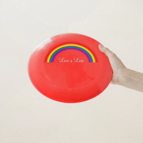 LGBT Gay Pride Rainbow Custom Text Love is Love Wham_O Frisbee
