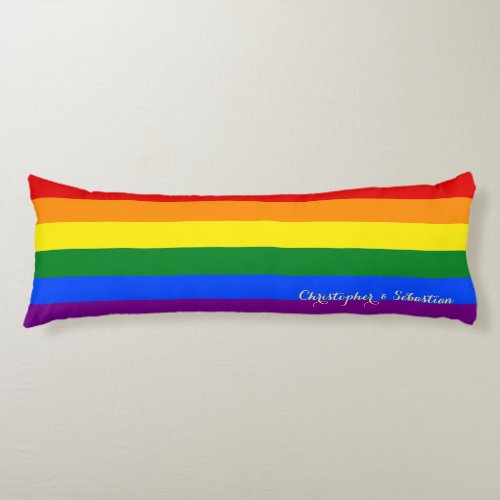 LGBT Gay Pride Rainbow Flag Colorful Stripes LGBTQ Body Pillow