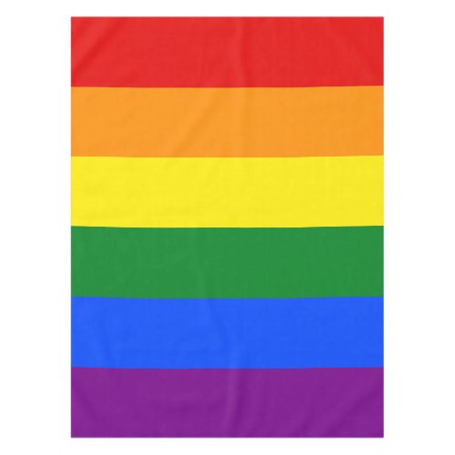 LGBT Gay Pride Rainbow Flag Colors Decor Striped Tablecloth