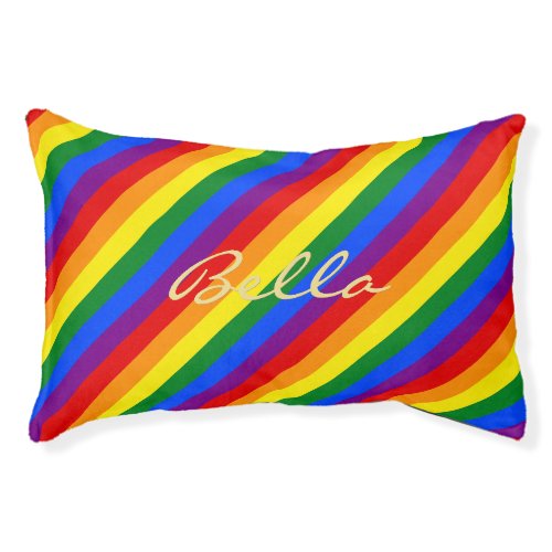 LGBT Gay Pride Rainbow Flag Colors Dog Cat Name Pet Bed