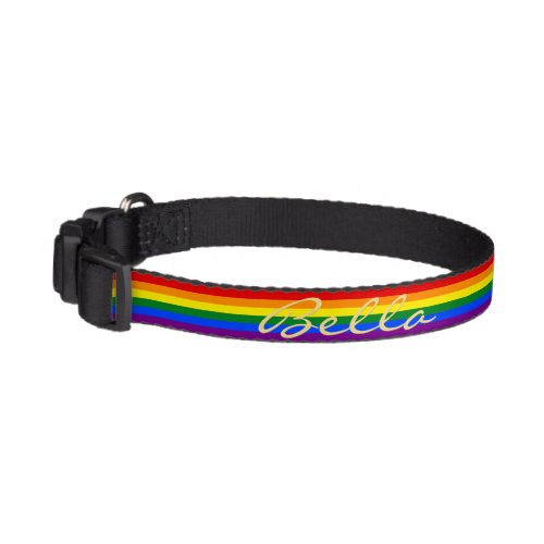 LGBT Gay Pride Rainbow Flag Colors Dog Puppy Name Pet Collar
