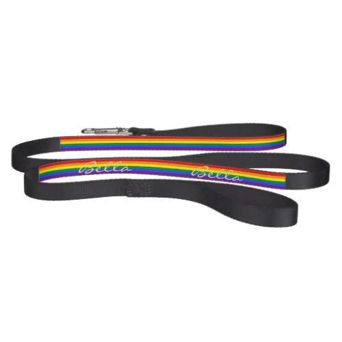 LGBT Gay Pride Rainbow Flag Colors Dog Puppy Name Pet Leash