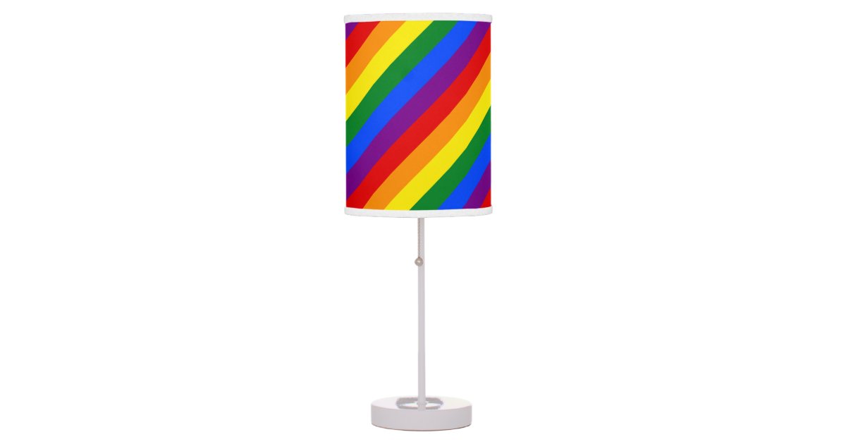 Lgbt Gay Pride Rainbow Flag Colors Home Room Decor Table Lamp Zazzle Com