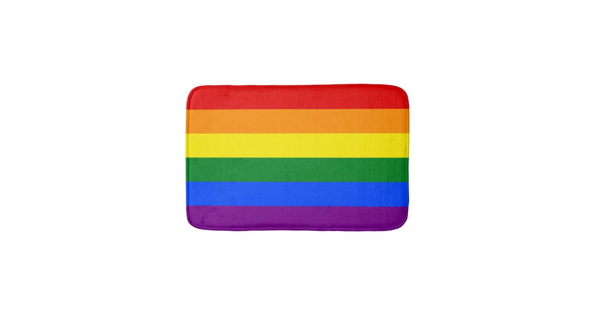 Lgbt Gay Pride Rainbow Flag Colors Memory Foam Bath Mat