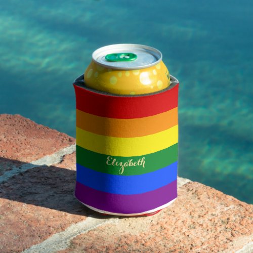 LGBT Gay Pride Rainbow Flag Colors Parade Party Can Cooler
