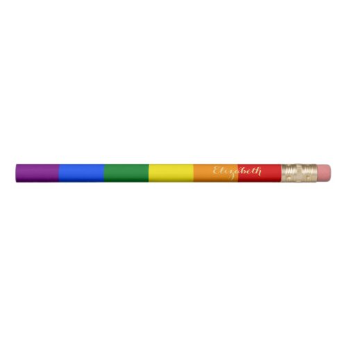 LGBT Gay Pride Rainbow Flag Colors Stripes Elegant Pencil