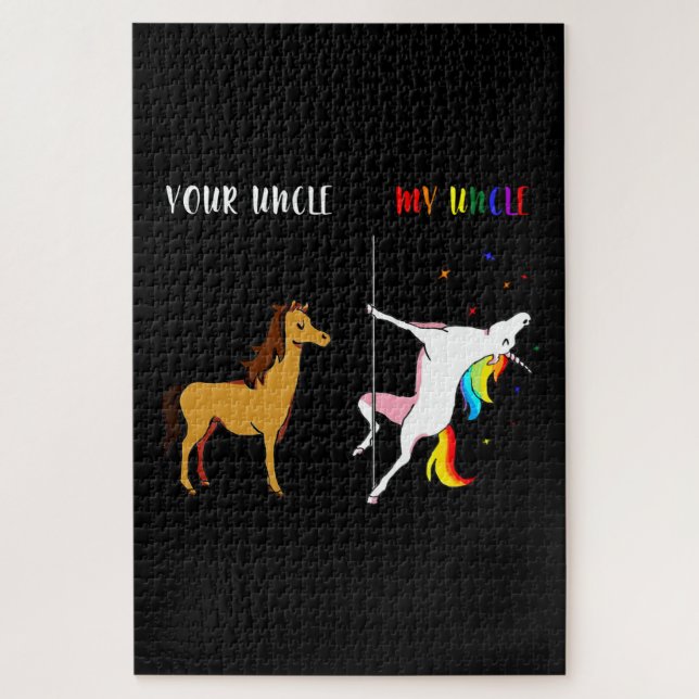 LGBT Gay Pride Rainbow Flag Custom Gift Jigsaw Puzzle (Vertical)