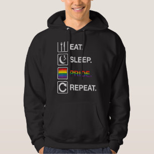 Lgbt Gay Pride Rainbow Flag Eat Sleep Pride Repeat Hoodie