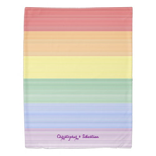 LGBT Gay Pride Rainbow Flag Modern Stripes LGBTQ Duvet Cover