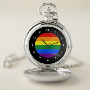 LGBT Gay Pride Rainbow Flag Pocket Watch