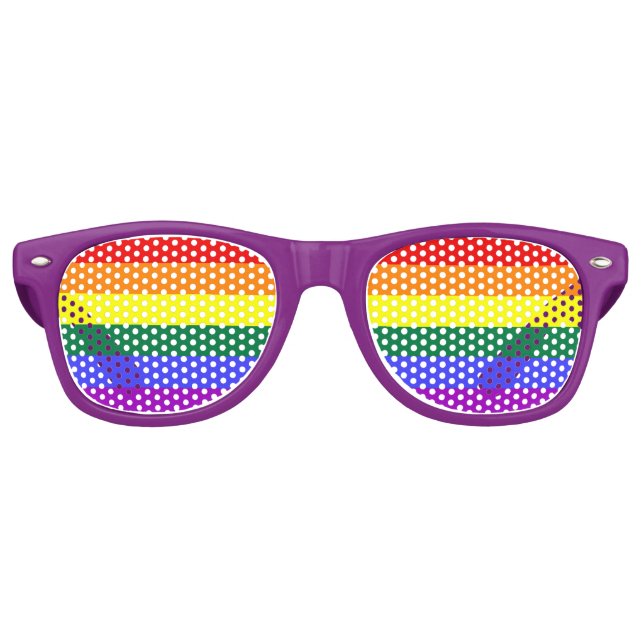 LGBT Gay Pride Rainbow Flag Retro Sunglasses (Front)
