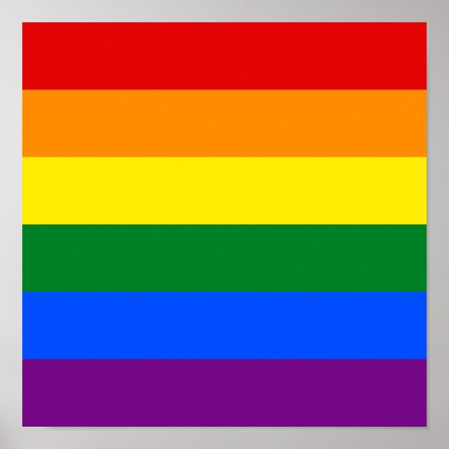 LGBT Gay Pride Rainbow Flag Square Poster (Front)