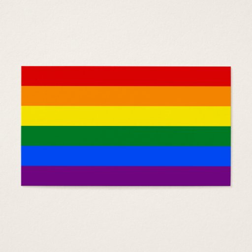 Customizable LGBT Gay Pride Rainbow Flag Stripe Business Card Template