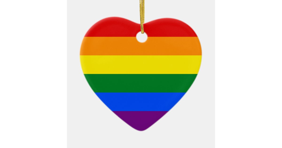 LGBT Gay Pride Rainbow Flag Stripe Ceramic Ornament | Zazzle