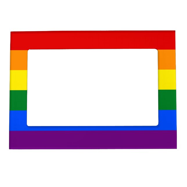 LGBT Gay Pride Rainbow Flag Stripe Magnetic Frame (Front)