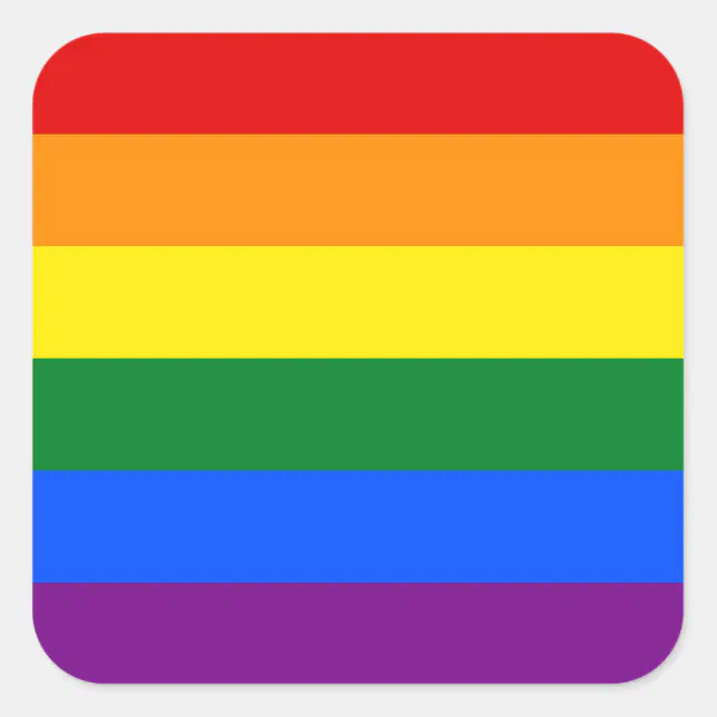 Lgbt Gay Pride Rainbow Flag Stripe Square Sticker Zazzle 3562