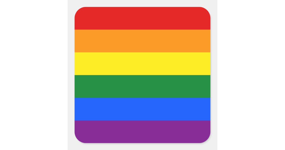 LGBT Gay Pride Rainbow Flag Stripe Square Sticker | Zazzle