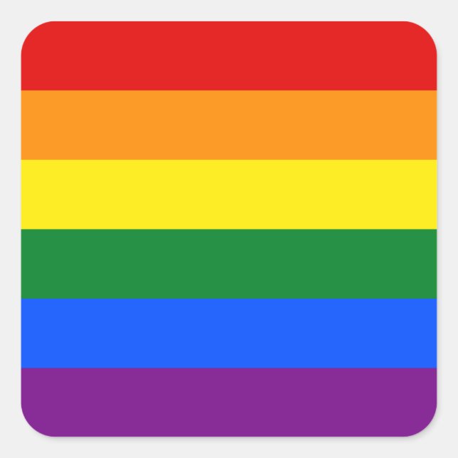 LGBT Gay Pride Rainbow Flag Stripe Square Sticker (Front)