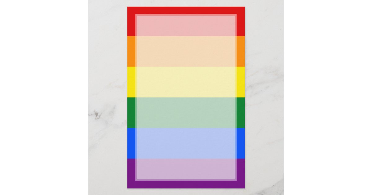LGBT Gay Pride Rainbow Flag Stripe Stationery | Zazzle