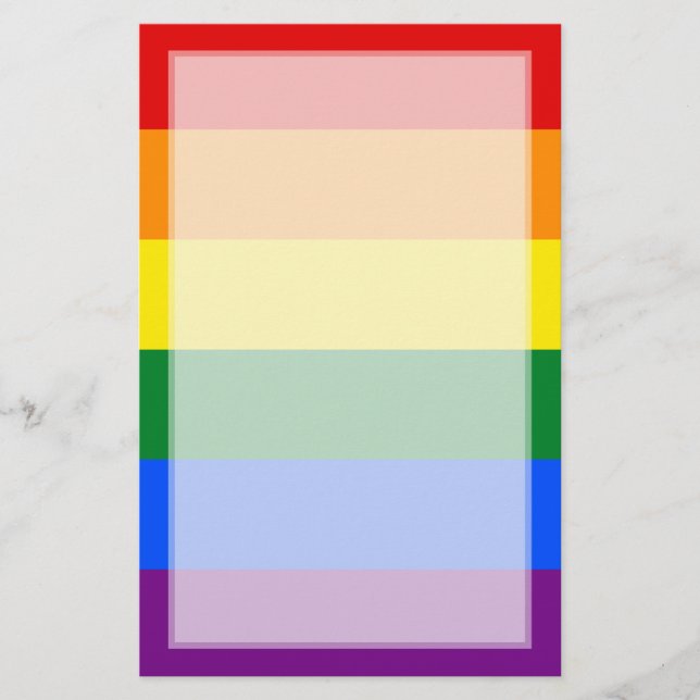 LGBT Gay Pride Rainbow Flag Stripe Stationery (Front)