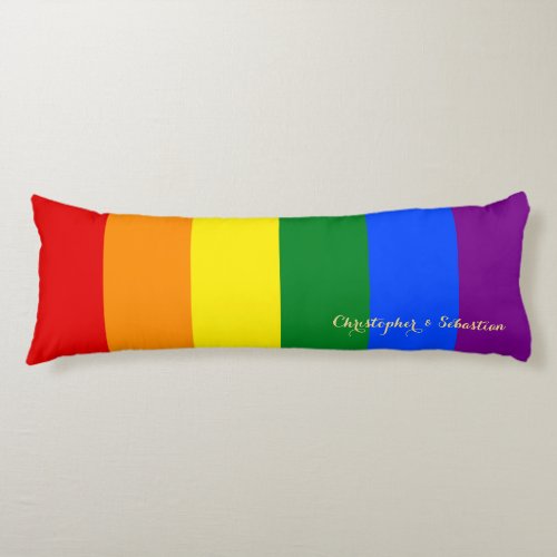 LGBT Gay Pride Rainbow Flag Stripes Colorful LGBTQ Body Pillow