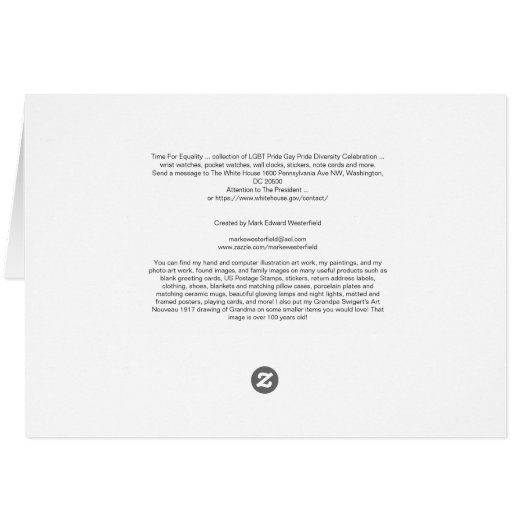 LGBT Gay Pride Rainbow Flag Time For Equality! (Back Horizontal)