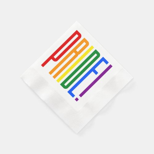 LGBT Gay Pride Rainbow Flag Typography LGBTQ Party Napkins