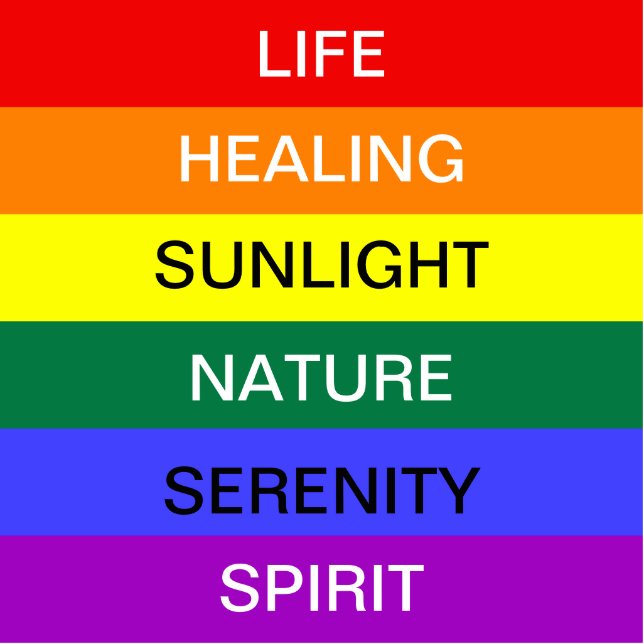 LGBT Gay Pride Rainbow flag with custom text Cutout (Front)