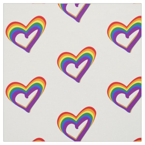 LGBT Gay Pride Rainbow Heart LGBTQ Love Fabric