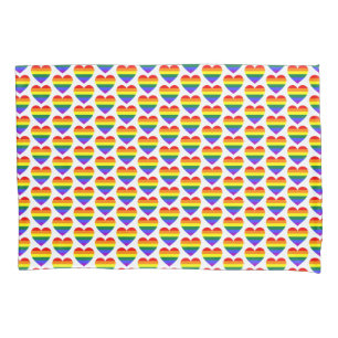 LGBT Gay Pride Rainbow Heart Pattern Pillow Case