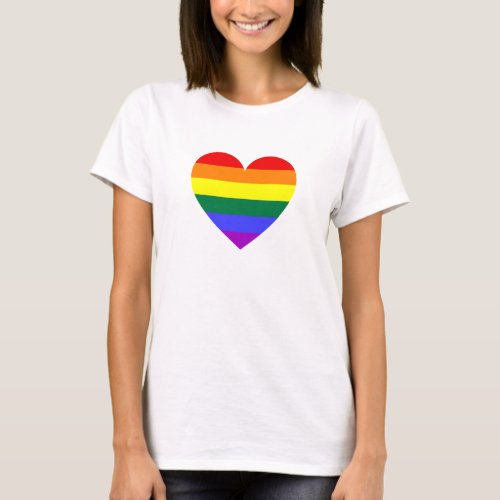 LGBT Gay Pride Rainbow Heart T_Shirt