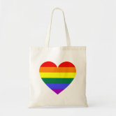 LGBTQ Rainbow Heart Tote Bag Pride Heart Totelgbt Love 