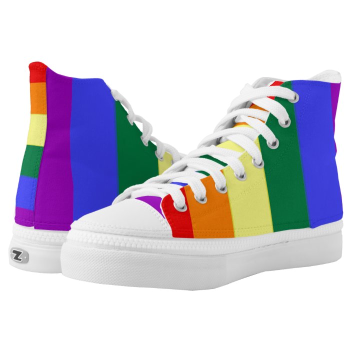 rainbow high top shoes