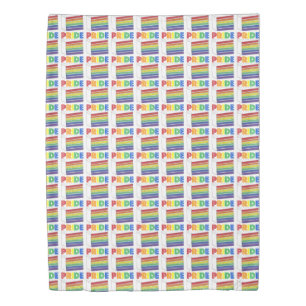 LGBT Gay Pride Rainbow Layer Wedding Cake Slice Duvet Cover