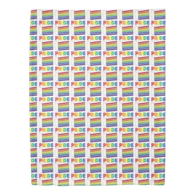 LGBT Gay Pride Rainbow Layer Wedding Cake Slice Duvet Cover (Front)