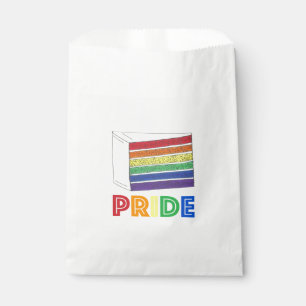 LGBT Gay Pride Rainbow Layer Wedding Cake Slice Favor Bag