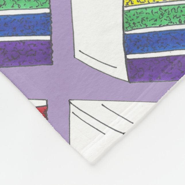 LGBT Gay Pride Rainbow Layer Wedding Cake Slice Fleece Blanket (Corner)