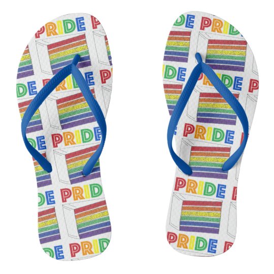 Lgbt Gay Pride Rainbow Layer Wedding Cake Slice Flip Flops Lgbt Gay Pride Rainbow Layer Wedding Cake Slice Flip Flops