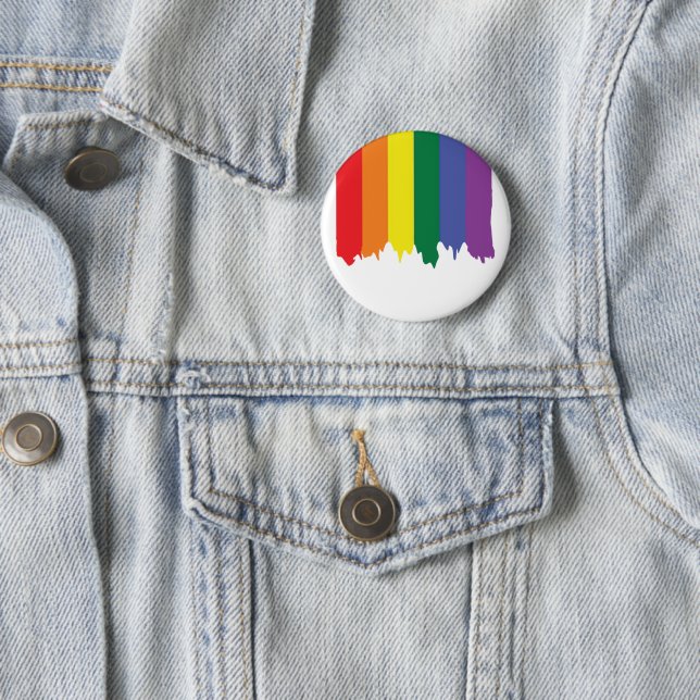 LGBT Gay Pride Rainbow Running Paint Button (In Situ)